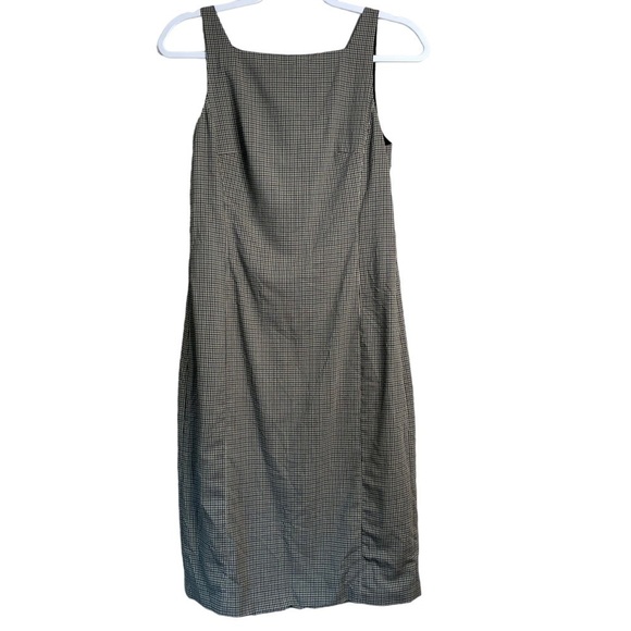 Theory Plaid Check Square Neck Dress Sleeveless Mini Women's Size 4 Wool Y2K - Picture 2 of 10